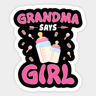 Grandma Says Girl Gender Reveal Sticker